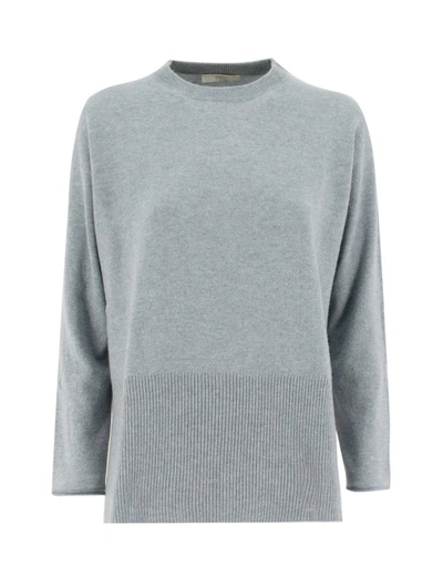 FEDELI GREY KNITTED LOOSE-FIT SWEATER