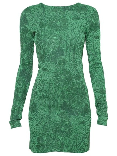 Givenchy Dress In Lurex With Floral Jacquard In Green