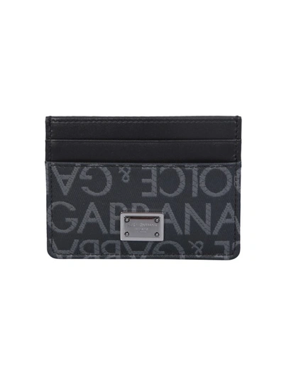 Dolce & Gabbana Acquard Logo Motif Card Case In Black