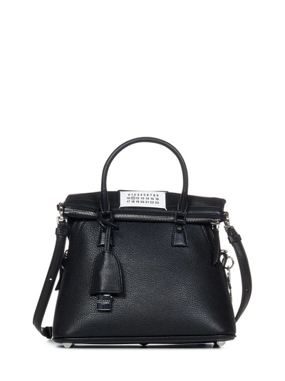 MAISON MARGIELA BLACK GOATSKIN LEATHER SHOULDER BAG