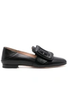 Bally Janelle Buckled Leather Loafers In Black
