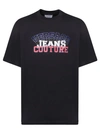 Versace Jeans Couture Collage Print Black T-shirt In Black