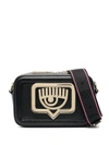 Chiara Ferragni Eyelike-plaque Cross Body Bag In Black