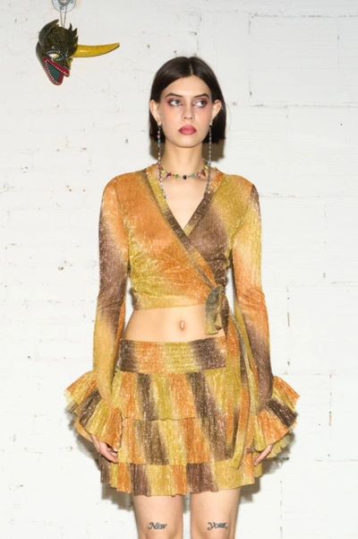 Mia Vesper Three Tier Skirt In Golden Kunk