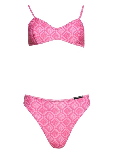 Marine Serre Two-piece Bikini In Pink Moon Diamant
