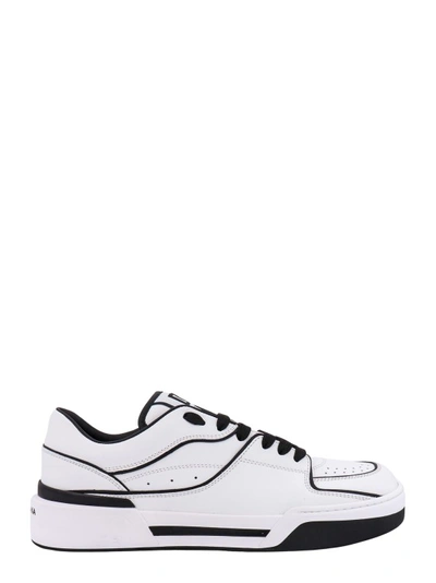 Dolce & Gabbana Leather Sneakers With Contrasting Profiles In White