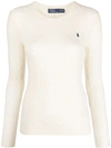 Polo Ralph Lauren Wool-cashmere Cable Knit Sweater In White