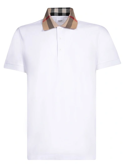 Burberry Vintage Check Print-detail Polo Shirt In White