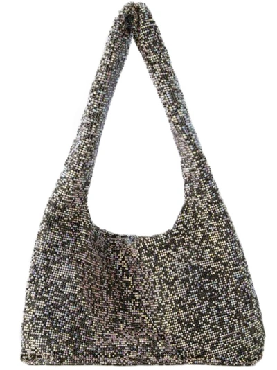 Kara Crystal Mesh Armpit Bag - Polyester - Black Pixel In Multi