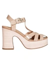 Agl Attilio Giusti Leombruni Nude Patent Platform Cage Sandals In Neutrals