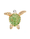 Mio Harutaka Green Garnet Turtle Single Earring In Not Applicable