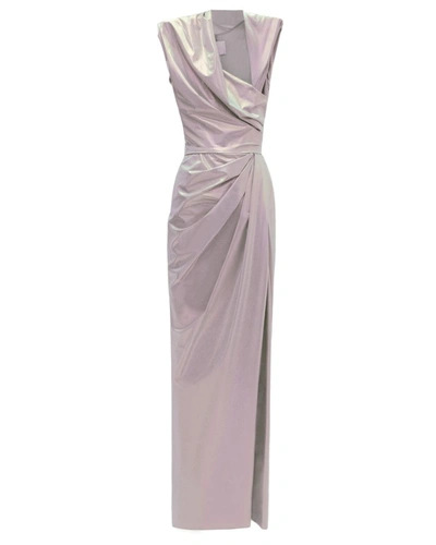Gemy Maalouf Asymmetrical Neckline Pink Dress - Long Dresses