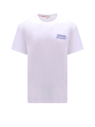 Alexander Mcqueen Organic Cotton T-shirt With Logo In White