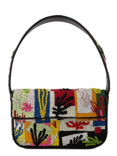 Staud Tommy Glass Beaded Shoulder Bag In Multicolor