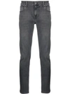 7 For All Mankind Mens Slimmy Tapered Luxe Performance Eco Jeans In Dark Stonewash In Grey