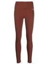 Sporty And Rich Logo-print High-waisted Leggings In Burgundy