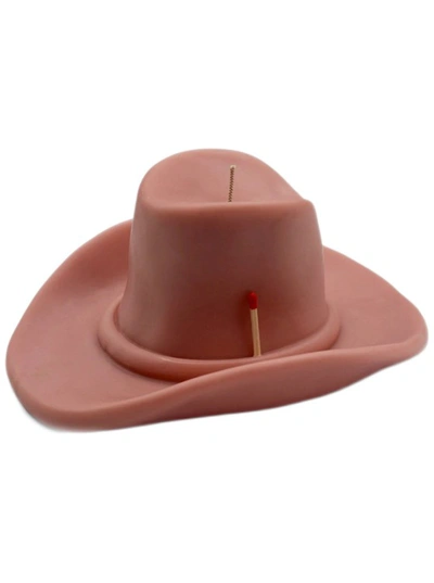 Davie Ocho Belle Star Cowboy Hat Candle In Blush