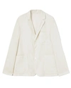 Aspesi Single-breasted Linen Blazer In White