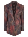 Attico Glen Tie-dye Oversized Blazer In Brown