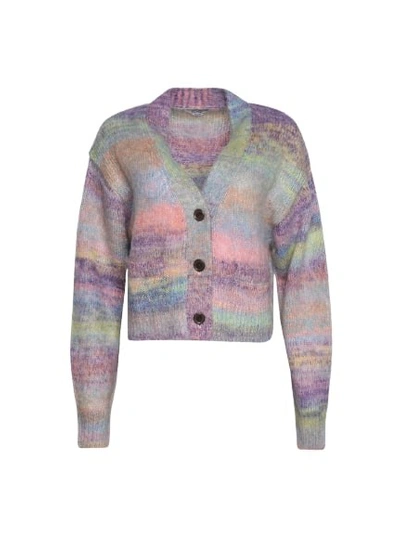 Re/done 90s Cropped Knitted Cardigan In Multicolor