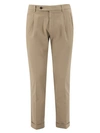 BERWICH BEIGE STRETCH COTTON TROUSERS