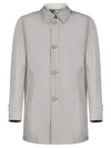Herno Natural-colored Technical Fabric Raincoat In Grey