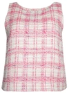Lisa Marie Fernandez Cropped Cotton-blend Tweed Top In Pink