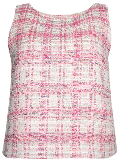 Lisa Marie Fernandez Cropped Cotton-blend Tweed Top In Pink