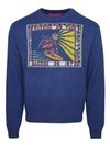 The Elder Statesman Blue Crewneck Sweatshirt In Green