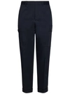 ETRO NAVY BLUE STRETCH COTTON CARGO TROUSERS