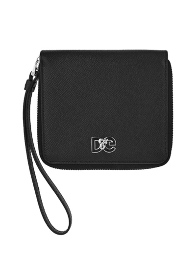 Dolce & Gabbana Logo Leather Wallet In Black