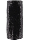 Ermanno Scervino Black Sequins Stitched Skirt In Black