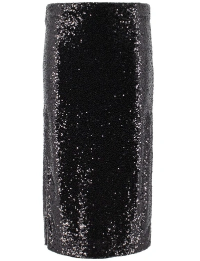 Ermanno Scervino Black Sequins Stitched Skirt