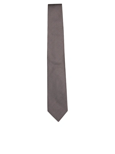 Tom Ford Brown Micro-pattern Silk Tie