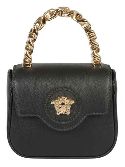 Versace Black Leather La Medusa Mini Bag