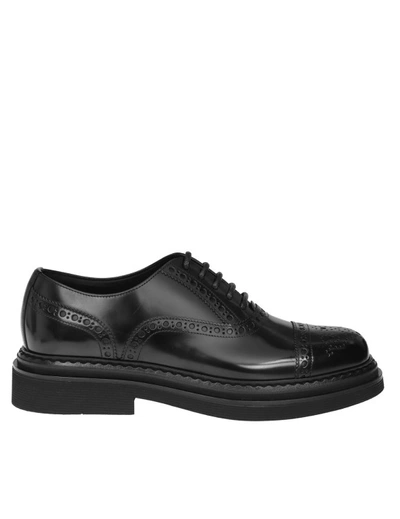 Dolce & Gabbana Black Leather Oxford Lace Up