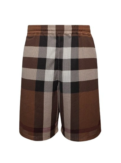 Burberry Jersey Shorts In Brown