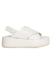 PALOMA BARCELÓ WHITE LEATHER WEDGE SANDALS