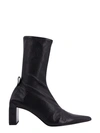 Jil Sander Block Heel Leather Ankle Boots In Black