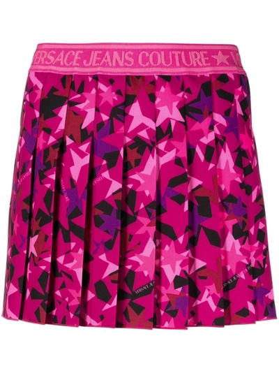 Versace Jeans Couture Abstract-print Mini Skirt In Pink