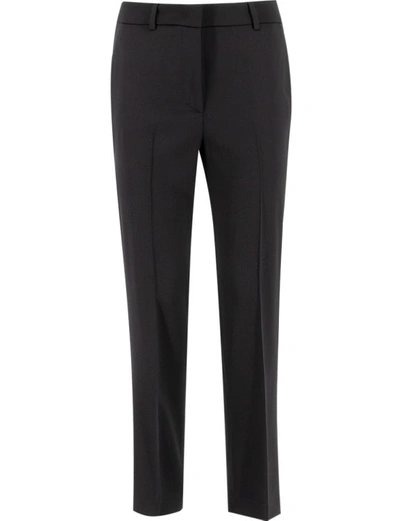 Kiton Skinny-leg Wool Pants In Black