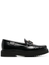 Tod's T Timeless Leather Loafers In Black