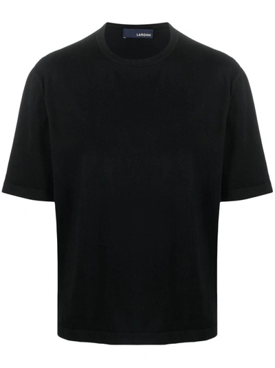 LARDINI BLACK COTTON T-SHIRT