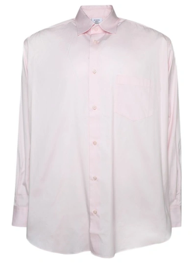 Vetements Logo Long Sleeve Shirt In Baby Pink