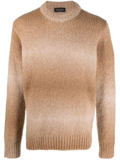 Roberto Collina Beige Wool Blend Sweater In Brown