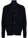 Tagliatore Textured Knit Cardigan With Deep V-neck In Black