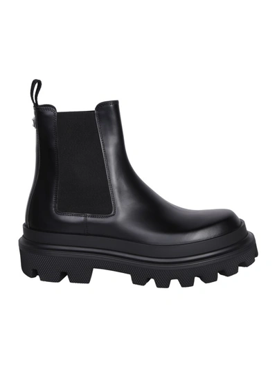 Dolce & Gabbana Black Calf Leather Chelsea Boot