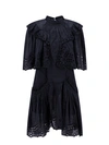 Isabel Marant Étoile Cotton Dress With Embroidered Profiles In Black