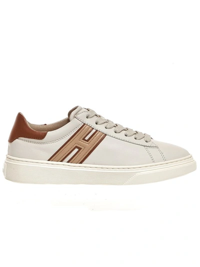 Hogan Butter And Leather Sneakers In Neutrals