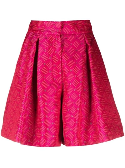 Genny Klassische Jacquard-shorts In Pink
